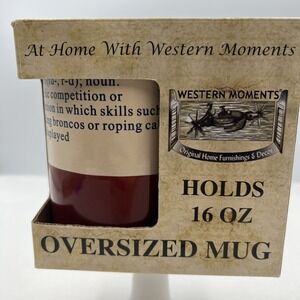 Western Moments "Rodeo" Oversized Coffee Mug 16 oz Ranch Rustic Decor